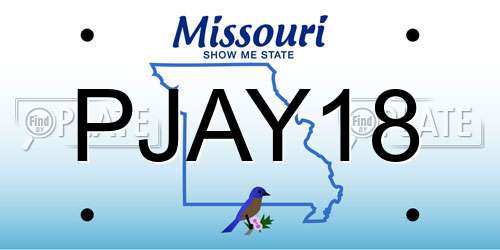 PJAY18 Missouri License Plate