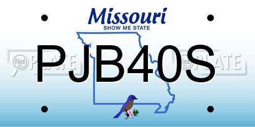 PJB40S Missouri License Plate