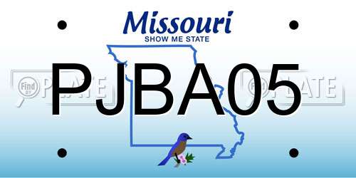 PJBA05 Missouri License Plate