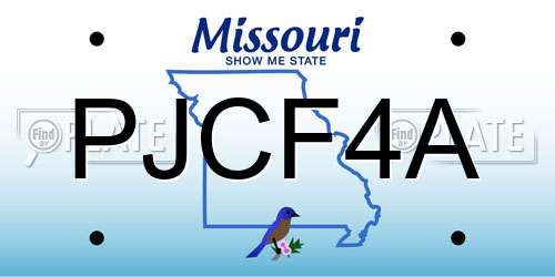 PJCF4A Missouri License Plate