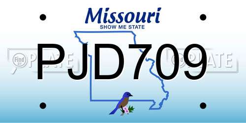 PJD709 Missouri License Plate