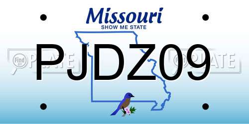 PJDZ09 Missouri License Plate
