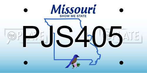 PJS405 Missouri License Plate