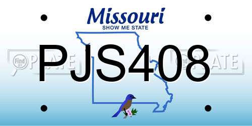 PJS408 Missouri License Plate