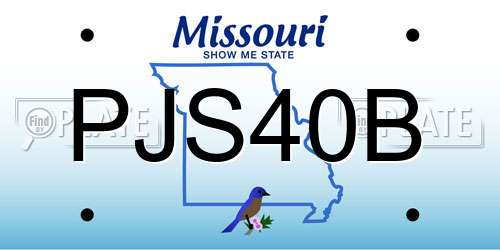 PJS40B Missouri License Plate