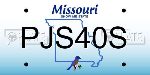 PJS40S Missouri License Plate