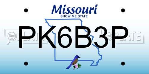 PK6B3P Missouri License Plate