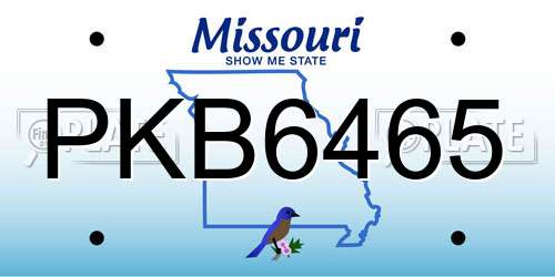 PKB6465 Missouri License Plate