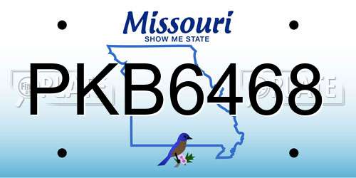 PKB6468 Missouri License Plate