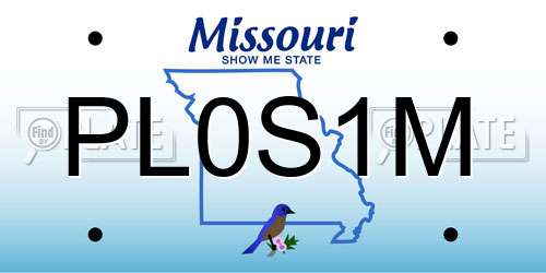 PL0S1M Missouri License Plate