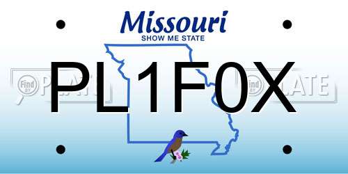PL1F0X Missouri License Plate