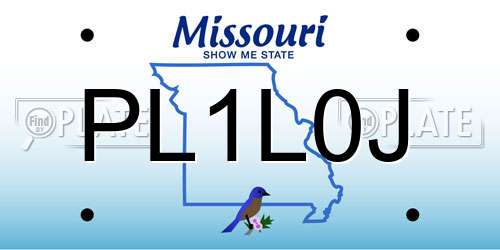 PL1L0J Missouri License Plate
