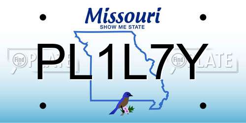 PL1L7Y Missouri License Plate