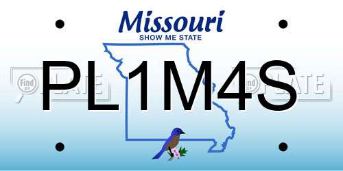 PL1M4S Missouri License Plate
