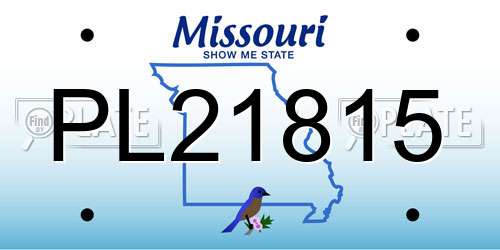 PL21815 Missouri License Plate