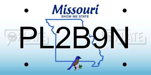 PL2B9N Missouri License Plate