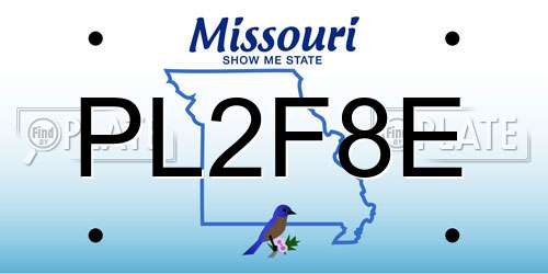 PL2F8E Missouri License Plate