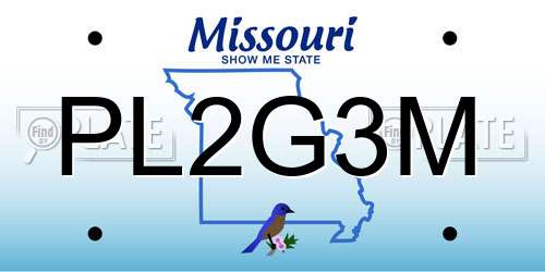 PL2G3M Missouri License Plate