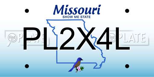PL2X4L Missouri License Plate