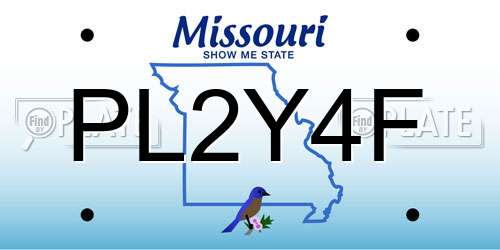 PL2Y4F Missouri License Plate