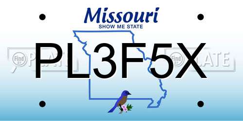 PL3F5X Missouri License Plate