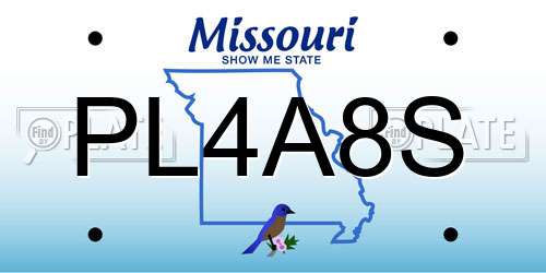 PL4A8S Missouri License Plate