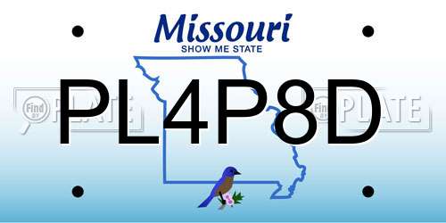 PL4P8D Missouri License Plate