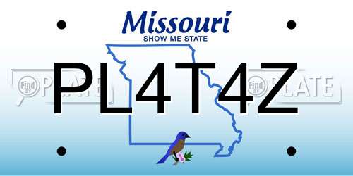 PL4T4Z Missouri License Plate