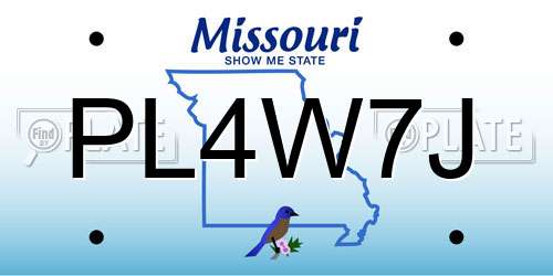 PL4W7J Missouri License Plate