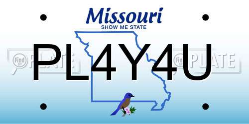PL4Y4U Missouri License Plate