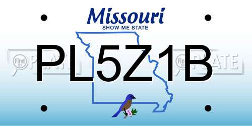 PL5Z1B Missouri License Plate