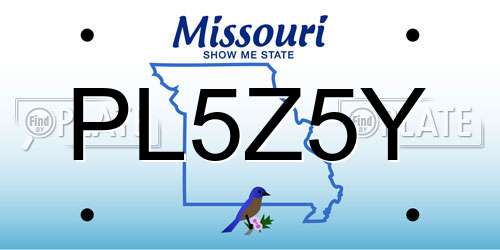 PL5Z5Y Missouri License Plate