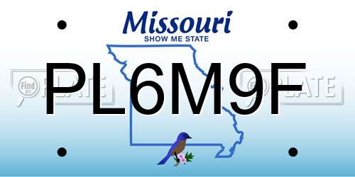 PL6M9F Missouri License Plate
