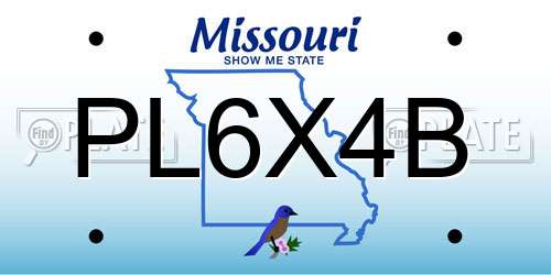 PL6X4B Missouri License Plate