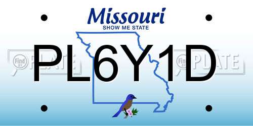 PL6Y1D Missouri License Plate