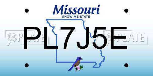 PL7J5E Missouri License Plate