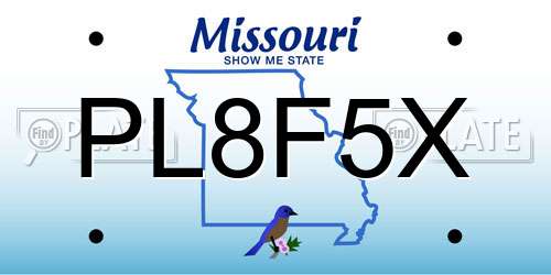 PL8F5X Missouri License Plate