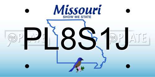 PL8S1J Missouri License Plate