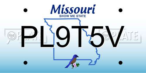 PL9T5V Missouri License Plate