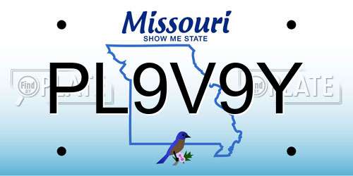 PL9V9Y Missouri License Plate