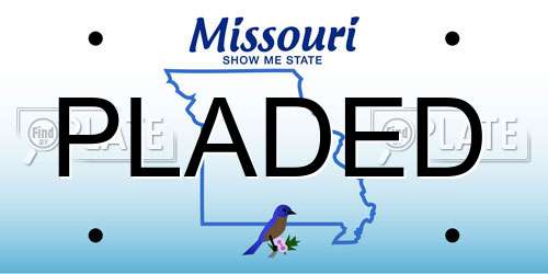 PLADED Missouri License Plate
