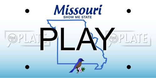 PLAY Missouri License Plate