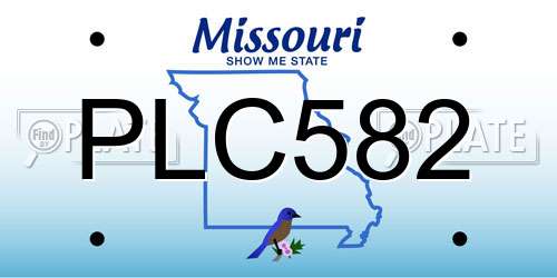 PLC582 Missouri License Plate
