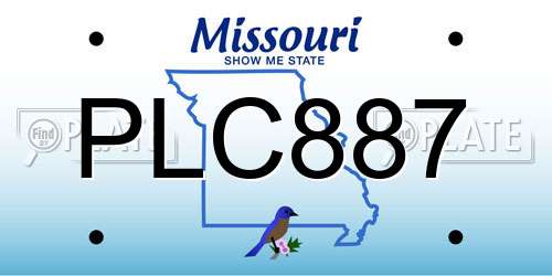 PLC887 Missouri License Plate