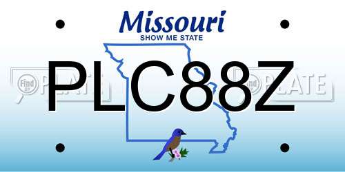 PLC88Z Missouri License Plate