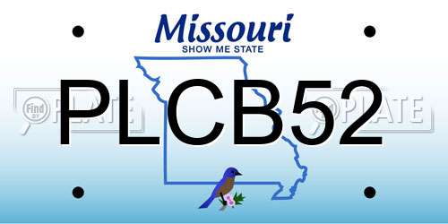 PLCB52 Missouri License Plate