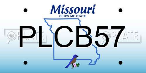 PLCB57 Missouri License Plate