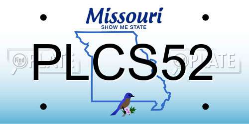 PLCS52 Missouri License Plate
