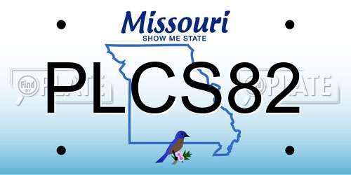 PLCS82 Missouri License Plate