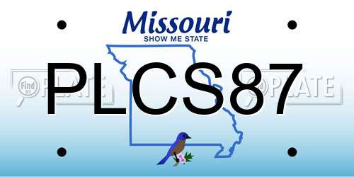 PLCS87 Missouri License Plate